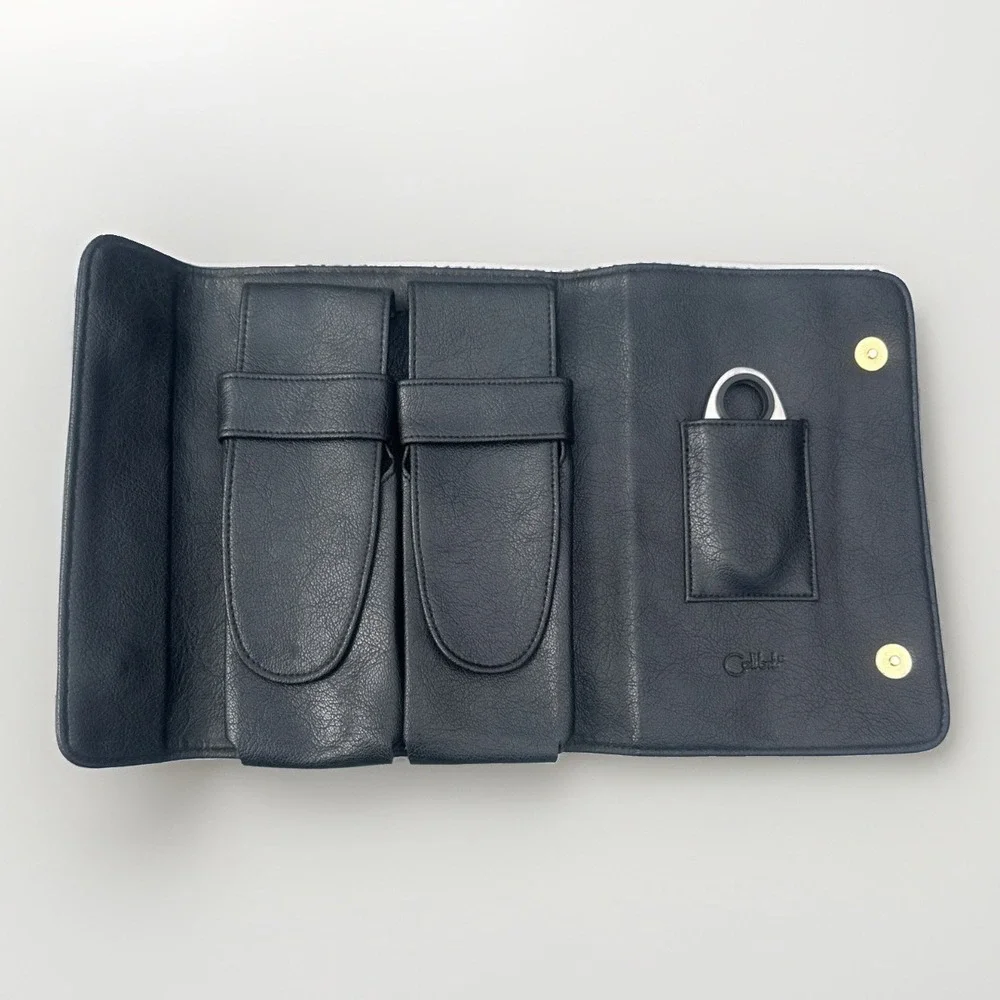Colibri‎ Leather 4 Cigar Case Holder RARE Spain Black With Original Cutter